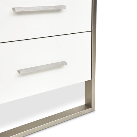 Marquee Cloud White 7-drawer Vertical Chest from Michael Amini - Luna Furniture