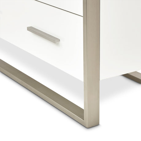 Marquee Cloud White 7-drawer Vertical Chest from Michael Amini - Luna Furniture