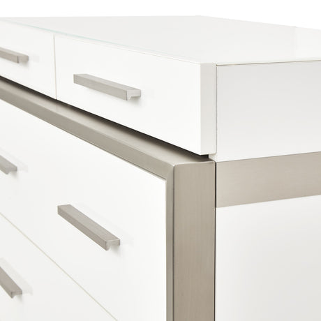 Marquee Cloud White 7-drawer Vertical Chest from Michael Amini - Luna Furniture