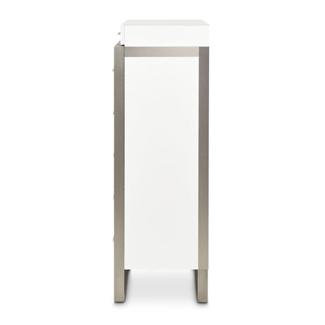 Marquee Cloud White 7-drawer Vertical Chest from Michael Amini - Luna Furniture