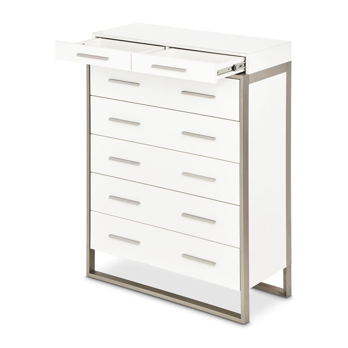 Marquee Cloud White 7-drawer Vertical Chest from Michael Amini - Luna Furniture
