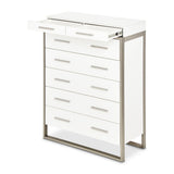 Marquee Cloud White 7-drawer Vertical Chest from Michael Amini - Luna Furniture