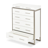 Marquee Cloud White 7-drawer Vertical Chest from Michael Amini - Luna Furniture