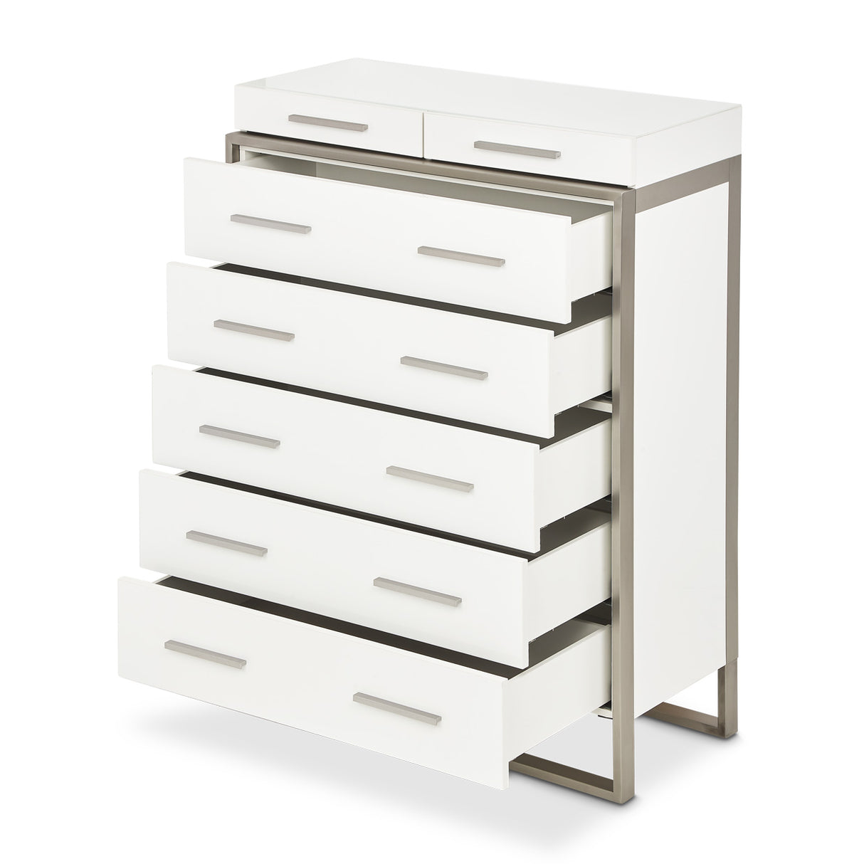 Marquee Cloud White 7-drawer Vertical Chest from Michael Amini - Luna Furniture