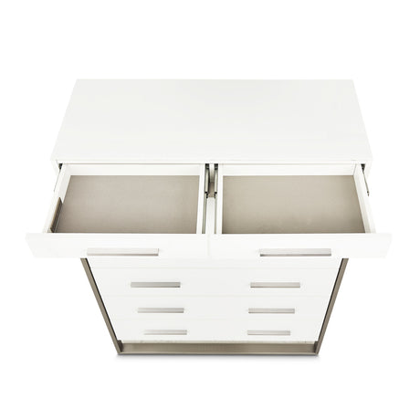 Marquee Cloud White 7-drawer Vertical Chest from Michael Amini - Luna Furniture