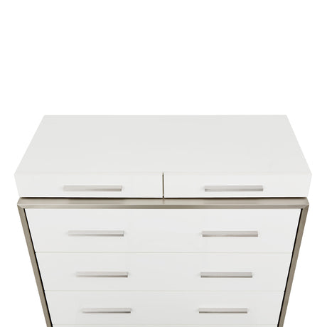 Marquee Cloud White 7-drawer Vertical Chest from Michael Amini - Luna Furniture