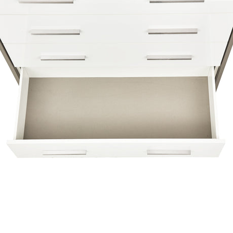 Marquee Cloud White 7-drawer Vertical Chest from Michael Amini - Luna Furniture
