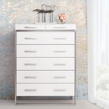 Marquee Cloud White 7-drawer Vertical Chest from Michael Amini - Luna Furniture