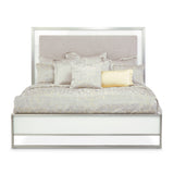 Marquee Cloud White Eastern King Panel Bed With Led Lighting from Michael Amini - Luna Furniture