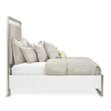 Marquee Cloud White Eastern King Panel Bed With Led Lighting from Michael Amini - Luna Furniture