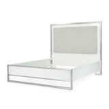 Marquee Cloud White Queen Panel Bed With Led Lighting from Michael Amini - Luna Furniture