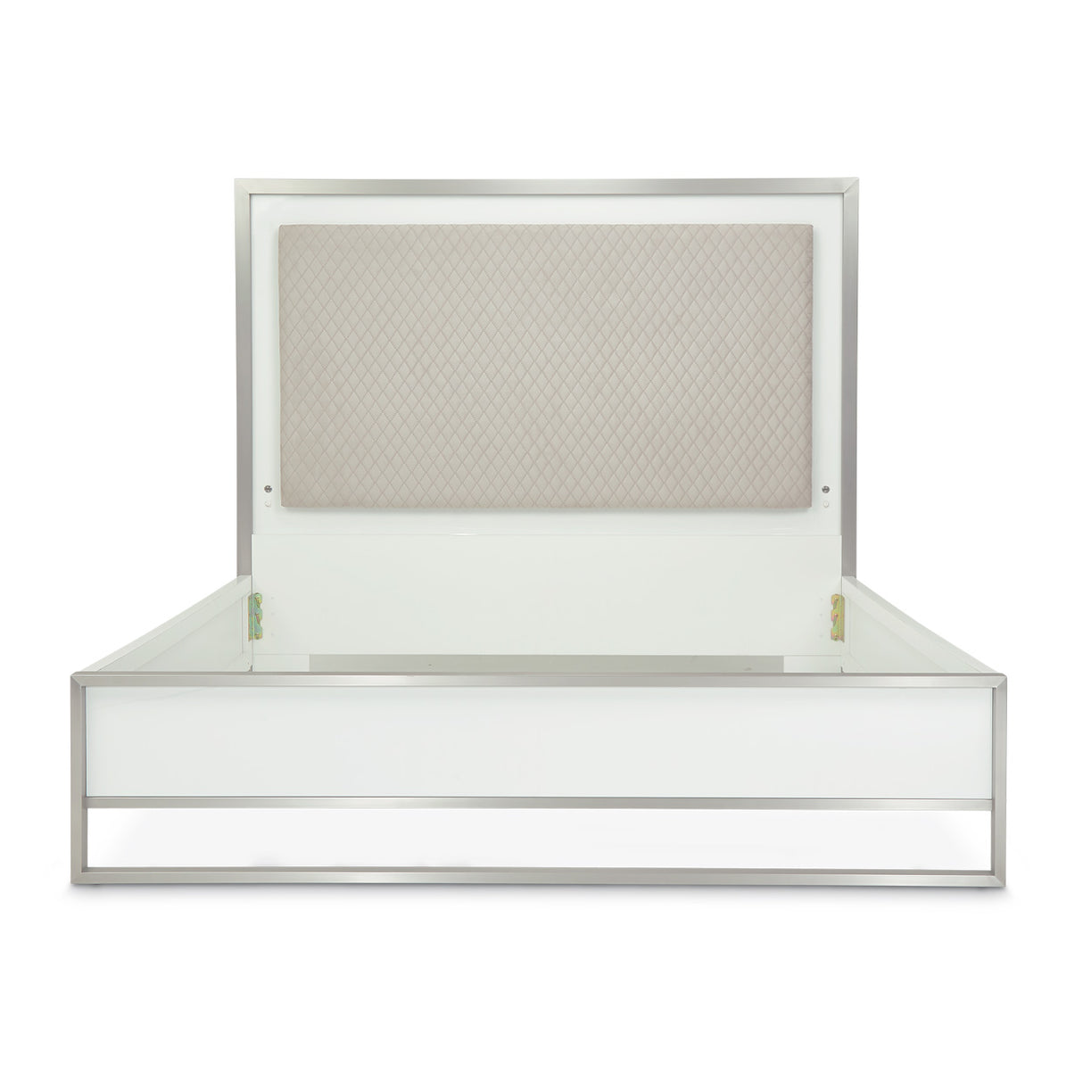 Marquee Cloud White Queen Panel Bed With Led Lighting from Michael Amini - Luna Furniture