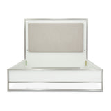 Marquee Cloud White Queen Panel Bed With Led Lighting from Michael Amini - Luna Furniture