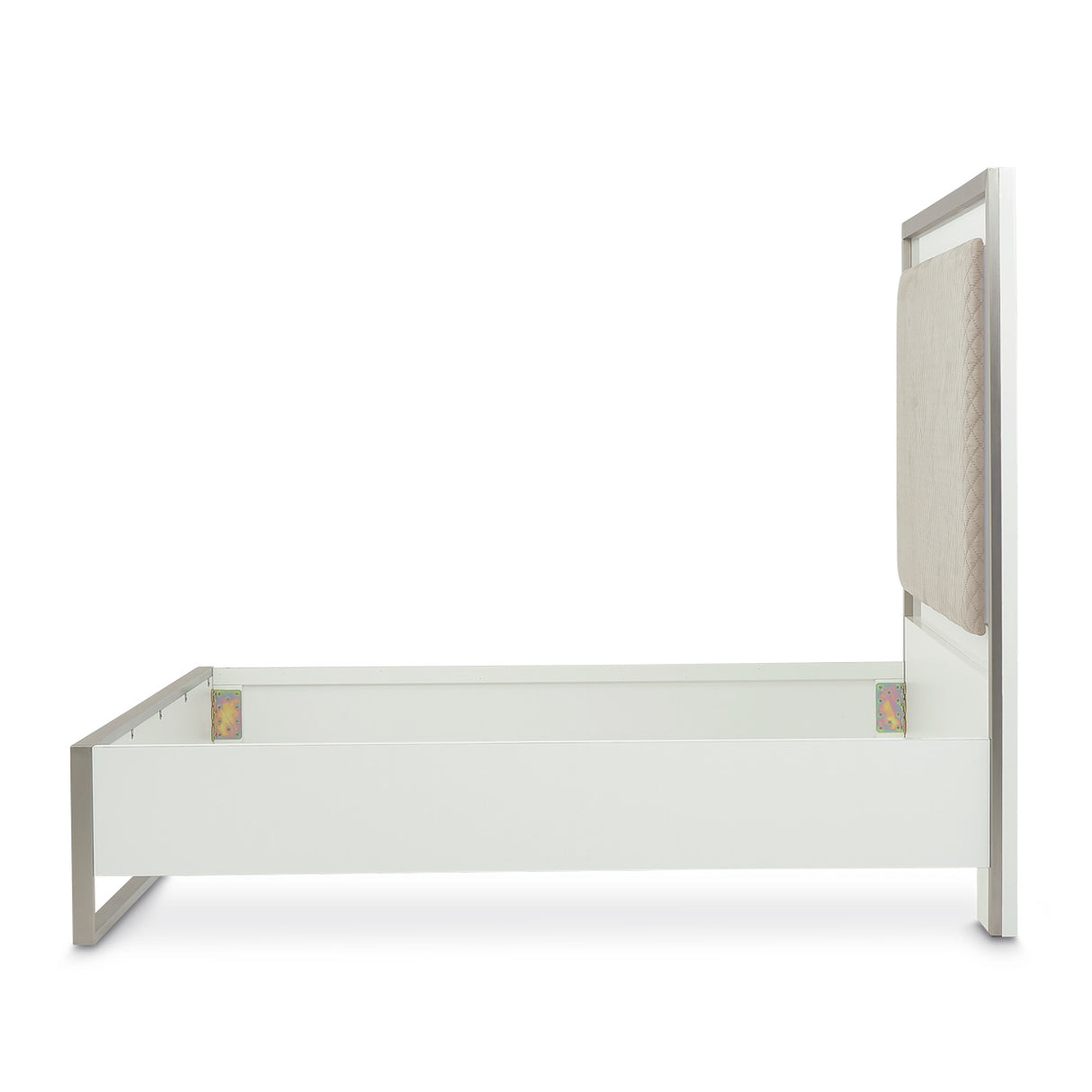 Marquee Cloud White Eastern King Panel Bed With Led Lighting from Michael Amini - Luna Furniture