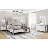 Marquee Cloud White Queen Panel Bed With Led Lighting from Michael Amini - Luna Furniture