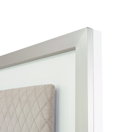 Marquee Cloud White Eastern King Panel Bed With Led Lighting from Michael Amini - Luna Furniture