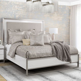 Marquee Cloud White Eastern King Panel Bed With Led Lighting from Michael Amini - Luna Furniture