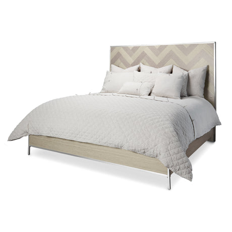 Silverlake Village Washed Oak Cal King Panel Bed (3 Pc) from Michael Amini - Luna Furniture