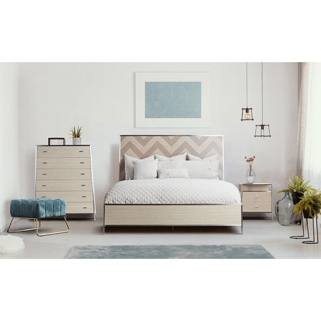 Silverlake Village Washed Oak Cal King Panel Bed (3 Pc) from Michael Amini - Luna Furniture