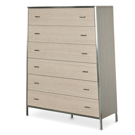 Silverlake Village Washed Oak 6-drawer Vertical Chest from Michael Amini - Luna Furniture