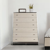 Silverlake Village Washed Oak 6-drawer Vertical Chest from Michael Amini - Luna Furniture