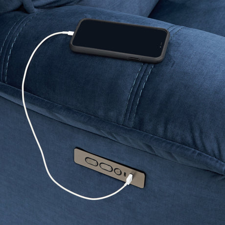 Olsen 3-Piece Dual-Power Zero-Gravity Modular Reclining Sofa, Indigo from Steve Silver - Luna Furniture
