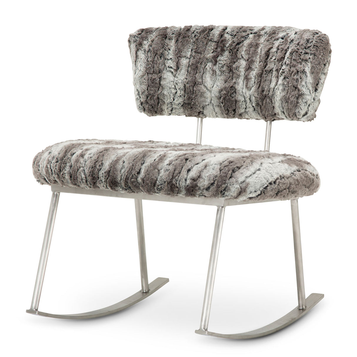 A La Carte Brushed Silver Pebble Beach Rocker Chair Moondust from Michael Amini - Luna Furniture