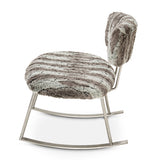 A La Carte Brushed Silver Pebble Beach Rocker Chair Moondust from Michael Amini - Luna Furniture