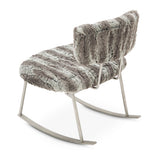 A La Carte Brushed Silver Pebble Beach Rocker Chair Moondust from Michael Amini - Luna Furniture