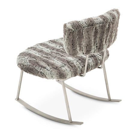 A La Carte Brushed Silver Pebble Beach Rocker Chair Moondust from Michael Amini - Luna Furniture