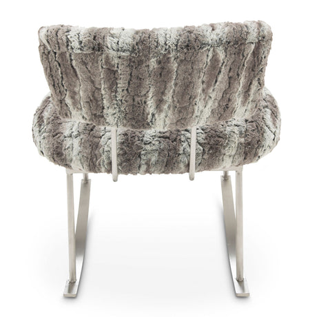 A La Carte Brushed Silver Pebble Beach Rocker Chair Moondust from Michael Amini - Luna Furniture