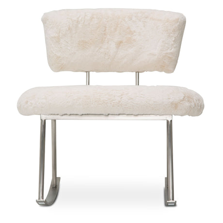 A La Carte Brushed Silver Pebble Beach Rocker Chair Powder from Michael Amini - Luna Furniture
