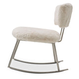 A La Carte Brushed Silver Pebble Beach Rocker Chair Powder from Michael Amini - Luna Furniture