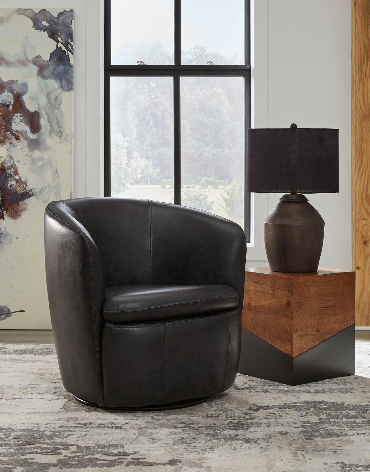 Kambria Fog Swivel Glider Accent Chair Luna Furniture