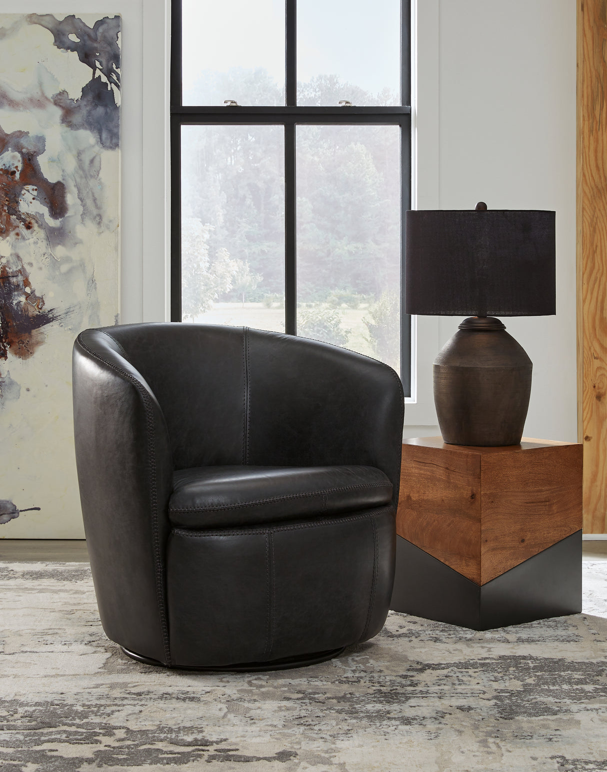 Kierreys Midnight Swivel Chair from Ashley - Luna Furniture
