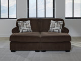 Kimlee Chocolate 2-Piece Super Chaise from Ashley - Luna Furniture