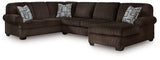 Kimlee Chocolate 3-Piece RAF Sectional from Ashley - Luna Furniture
