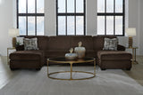 Kimlee Chocolate 3-Piece Double Chaise Sectional from Ashley - Luna Furniture