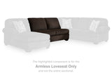 Kimlee Chocolate Armless Loveseat from Ashley - Luna Furniture