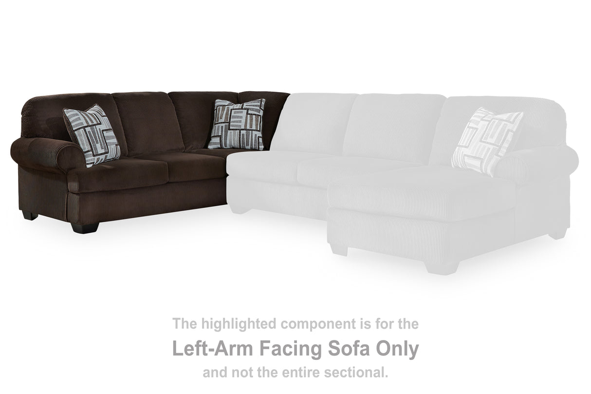 Kimlee Chocolate Left-Arm Facing Sofa from Ashley - Luna Furniture