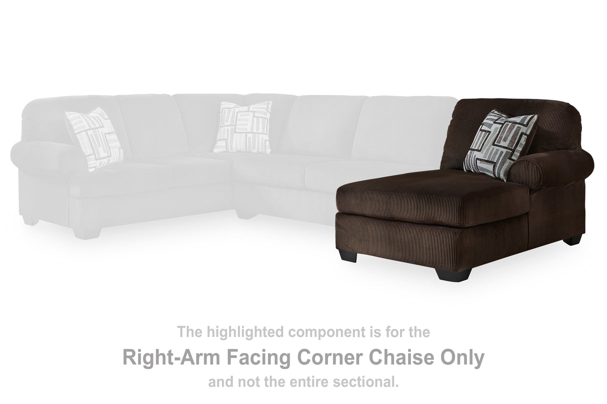 Kimlee Chocolate Right-Arm Facing Corner Chaise from Ashley - Luna Furniture