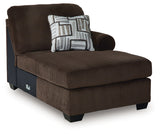 Kimlee Chocolate Right-Arm Facing Corner Chaise from Ashley - Luna Furniture