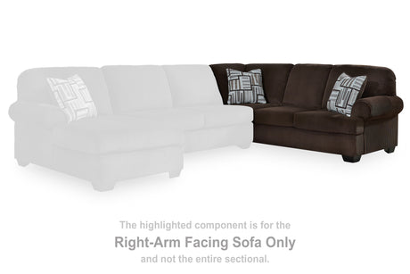 Kimlee Chocolate Right-Arm Facing Sofa from Ashley - Luna Furniture