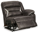 Kincord Midnight 2-Piece Power Reclining Sectional Loveseat from Ashley Furniture - Luna Furniture