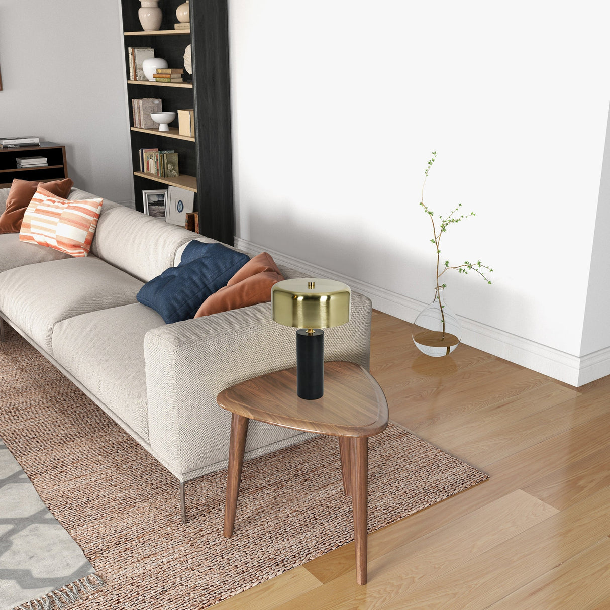 Kinetic Table Lamp - Gold outer and White inner from Ashcroft Furniture - Luna Furniture