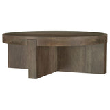 Kinkaid Brown Round Solid Mango Wood Coffee Table from Coaster - Luna Furniture