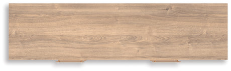 Kinlanni King Upholstered Platform Bed with Dresser and Nightstand in Tan from Ashley - Luna Furniture