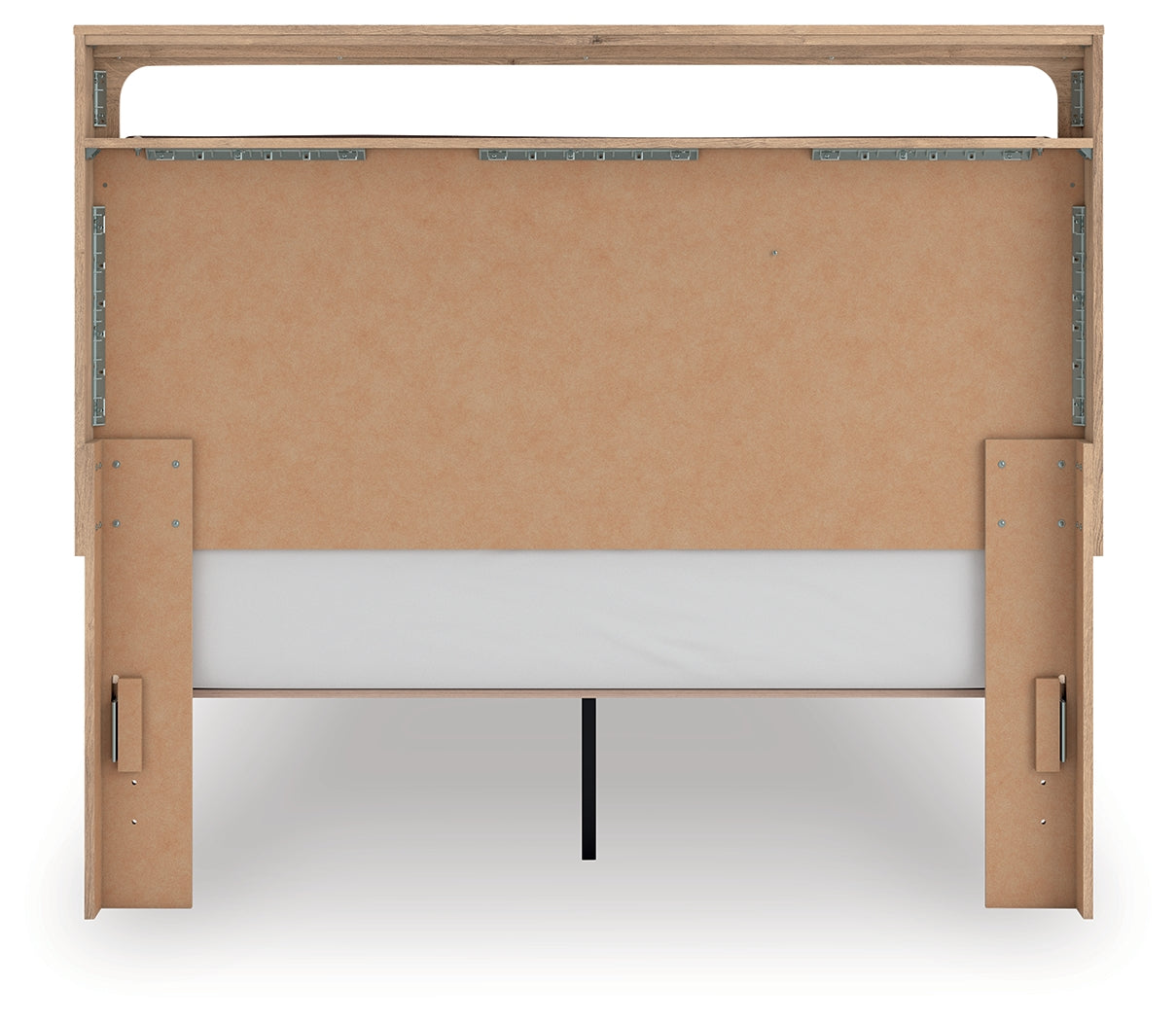 Kinlanni Queen Upholstered Platform Bed with Dresser and Chest in Tan from Ashley - Luna Furniture
