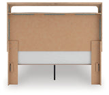 Kinlanni Queen Upholstered Platform Bed with Dresser and Chest in Tan from Ashley - Luna Furniture