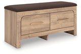 Kinlanni Tan/Brown Bedroom Storage Bench from Ashley - Luna Furniture
